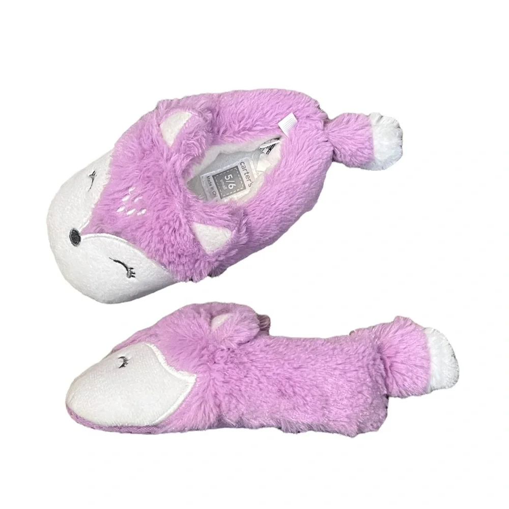 Carter’s Purple Fox Toddler Slippers